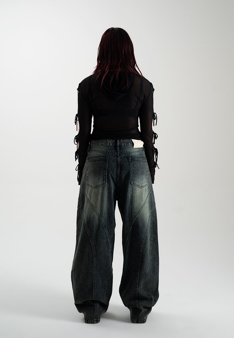 Line Up Snow Washed Baggy Jeans (7636580008115)