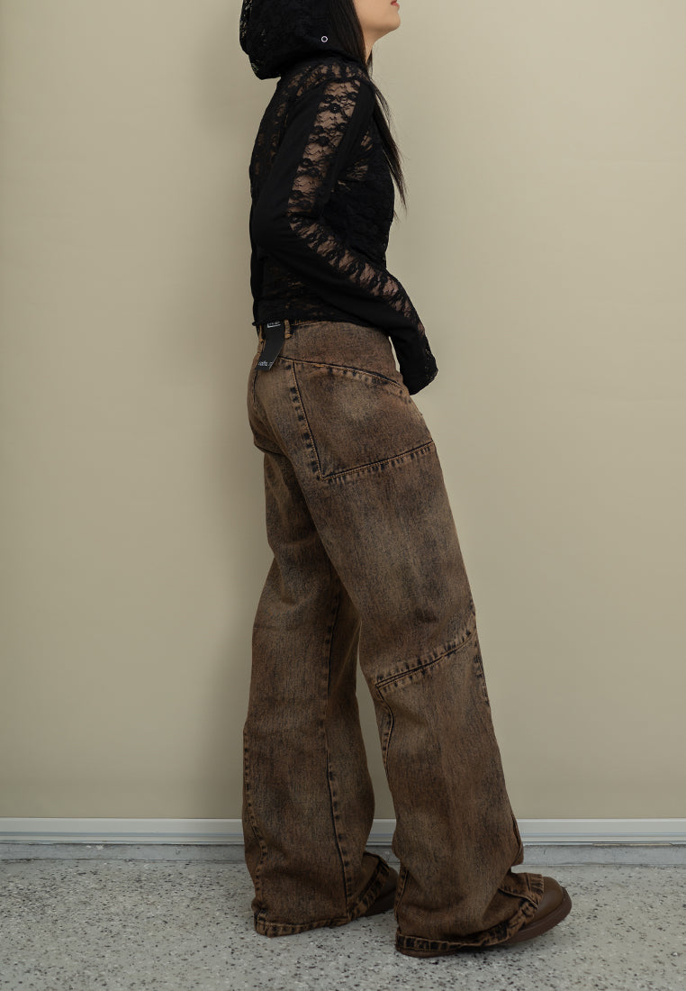 CATHA - Rust Brown Derv Line Up Jeans (8066153611443)