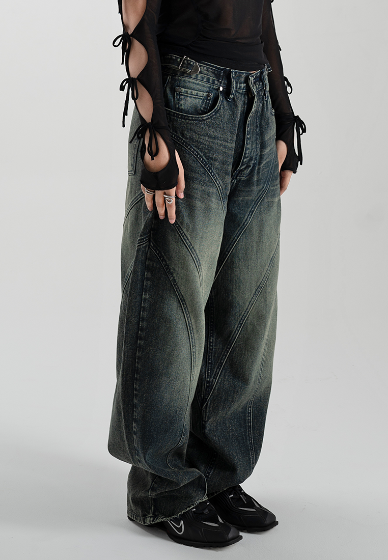 Line Up Snow Washed Baggy Jeans (7636580008115)