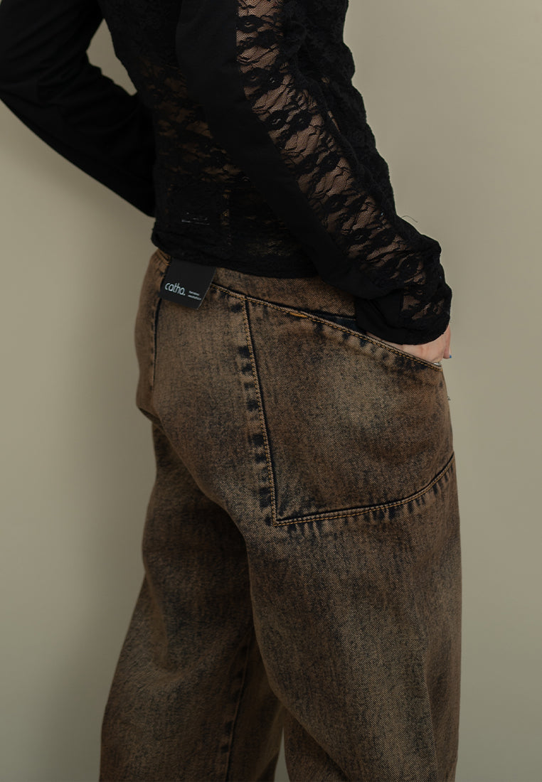 CATHA - Rust Brown Derv Line Up Jeans (8066153611443)