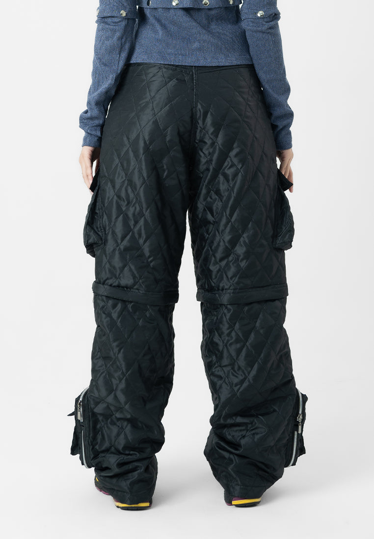 Detachable Quilted Pants - Black (7470569357491)