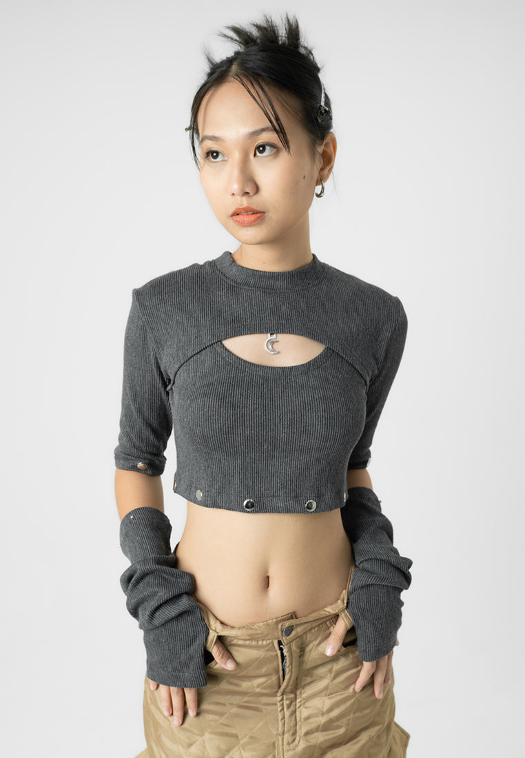 Detachable Knitted Top - Black (7470562934963)