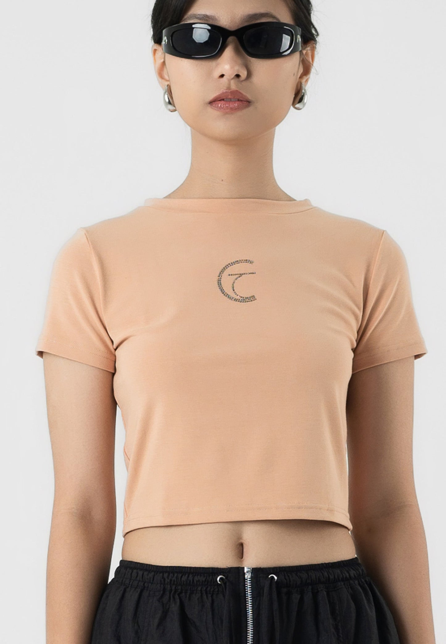 Sequins Logo Crop Shirt (7470249738419)
