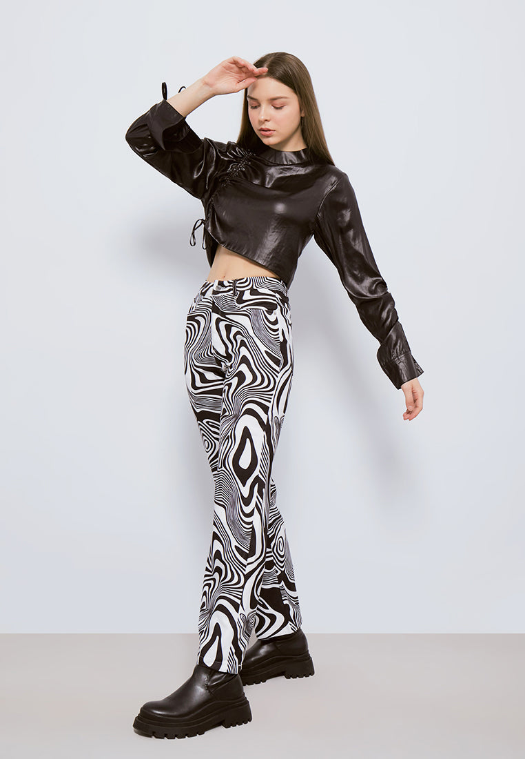 Copy of Abstract Marble Straight Leg Pants in Black (7078174654643)