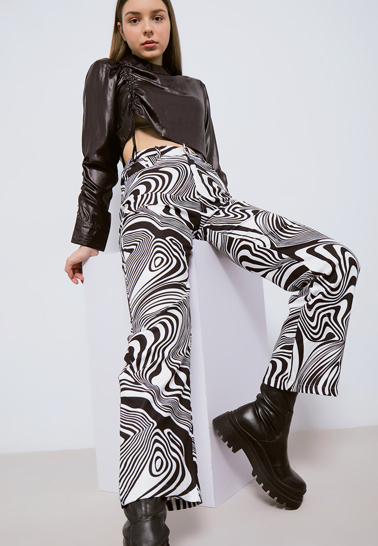 Copy of Abstract Marble Straight Leg Pants in Black (7078174654643)