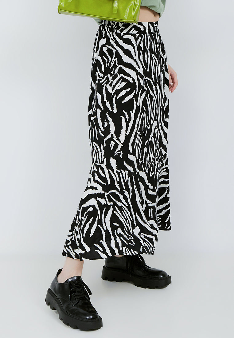 Zebra Midi Skirt (6608843014323)
