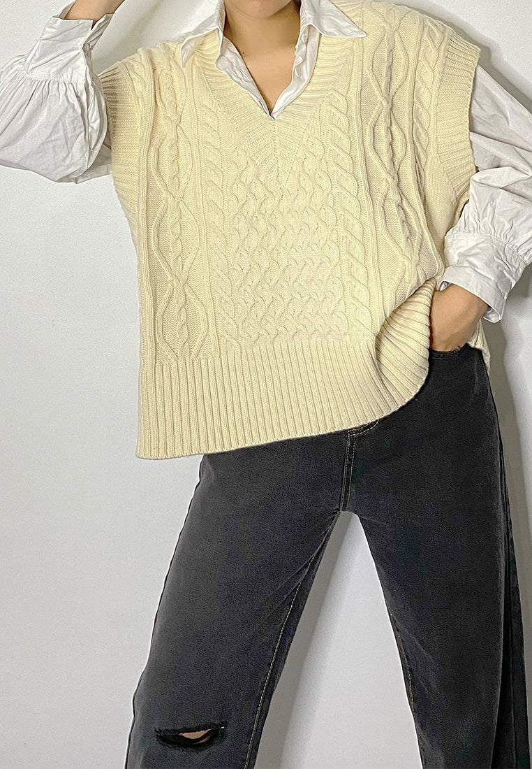 Cable Knitted Vest (6216491466931)