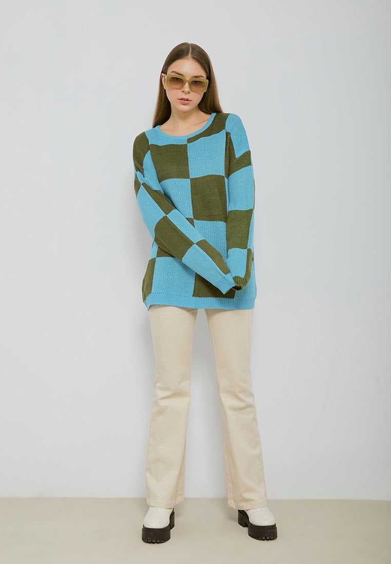 Check Oversized Sweater (7045970657459)