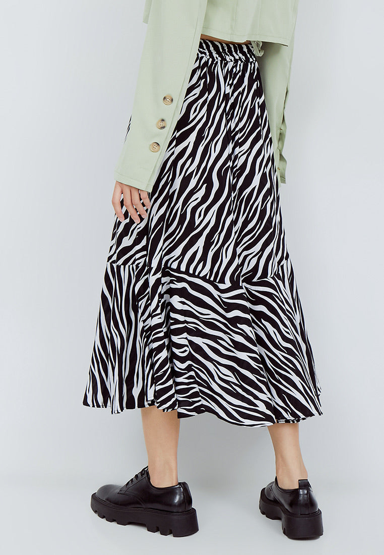 Seamless Zebra Midi Skirt (6659517776051)